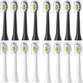 4/8/12/16pcs Replacement Toothbrush Heads Compatible for PhilipsReplacement Electric Brush Head 4100 6500 6100 7500 5300 1100(8White 8Black)
