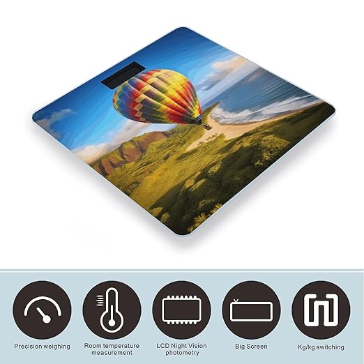 Hawaii Hot Air Balloon Scale for Body Weight Smart Scales Digital Bathroom Scale High Precision Weighing Scales with Large Display Weighing Machine for People
