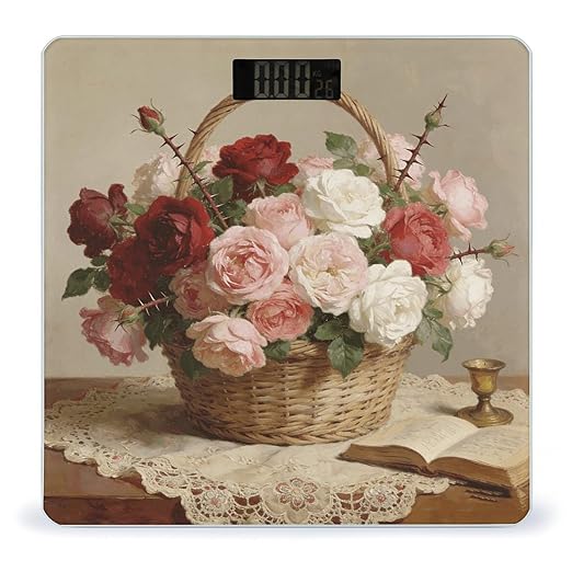 Fleurs De Mai Smart Scale for Body Weight Digital Bathroom Scale Toughened Glass Weight Scale with Large LCD Backlight Display High Precision Scales Weighing Machine