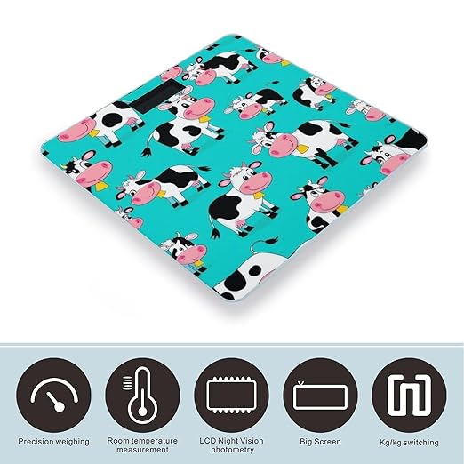 Men's Smart Scale for Body Weight Digital Bathroom Weighing Scale Automatic Switch Energy Saving Scale Cute Cartoon Cow
