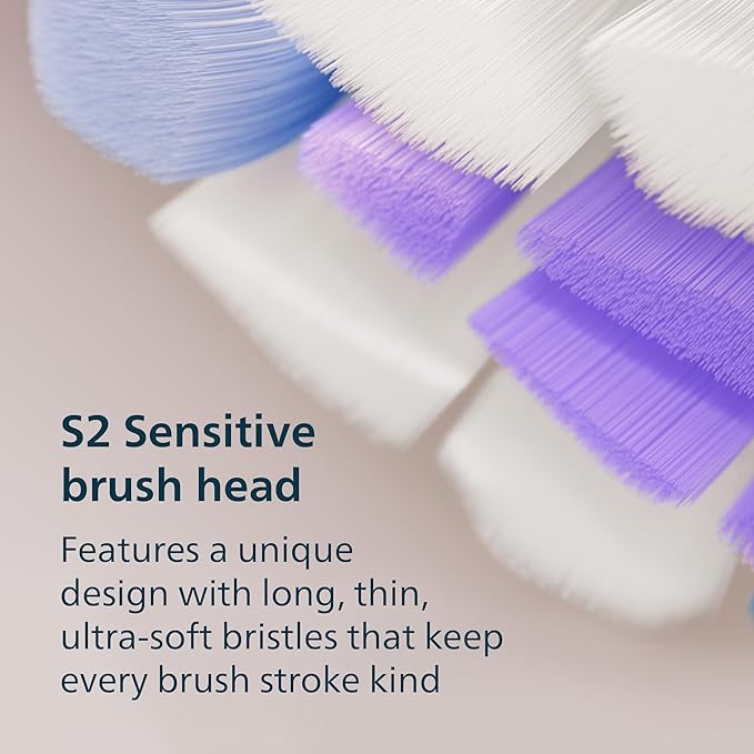 Philips Sonicare 6700 Series Electric Toothbrush - Next-Generation Sonicare Technology Pressure Sensor 9 Brushing Settings SmarTimer BrushPacer 21-Day Runtime Travel Case Purple HX7417/04
