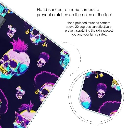 Digital Bathroom Weighing Scale Energy Saving Scale Smart Scale for Body Weight Cool Goth Rock Skull