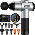 TOLOCO Massage Gun Muscle Massage Gun Deep Tissue for Athletes with 10 Massage Heads Electric Percussion Massager for Any Pain Relief Valentines Day Gifts for Him Her Silver