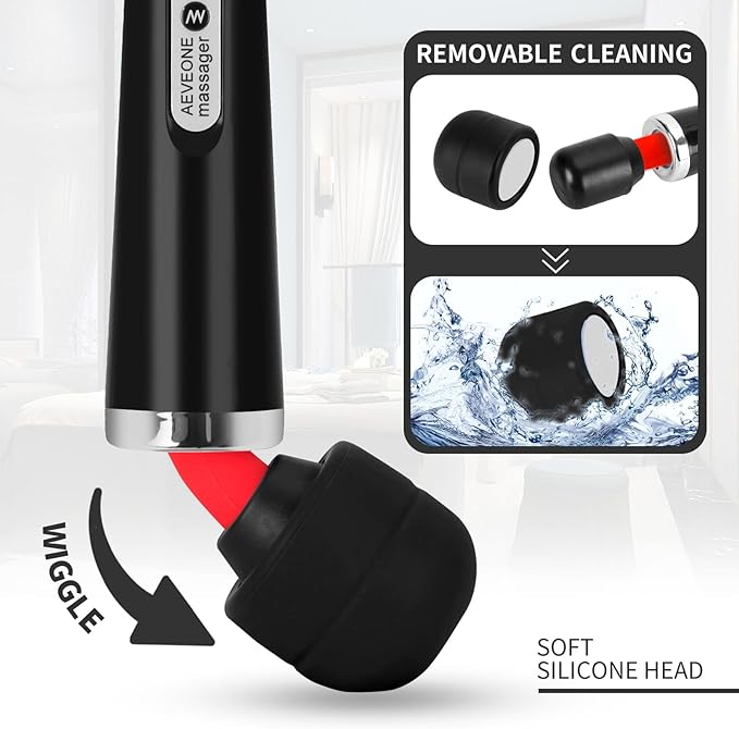 Wired Powerful Handheld Wand Massager Strong Personal Vibration Massage for Sports Recovery Back Muscle Aches Whole Body Pain (Black)