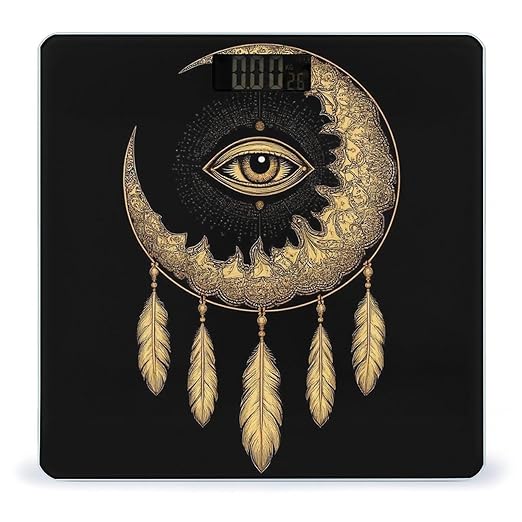 Women's Fashion Automatic Switch Digital Bathroom Weighing Scale Smart Scale Mandala Boho Crescent Moon Sun Dreamcatcher