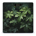 Green Leaves Pattern Bathroom Scale for Body Weight LCD Display Digital Bathroom Scale Tempered Glass Bathroom Weight Scales Fashion Smart Scales for Home Bedroom 400 Lb