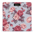 Red Roses Floral Scale for Body Weight Anti-Slip Tempered Glass Digital Bathroom Scales Clear LCD Display Weighing Scale Safe Rounded Corners Smart Scales