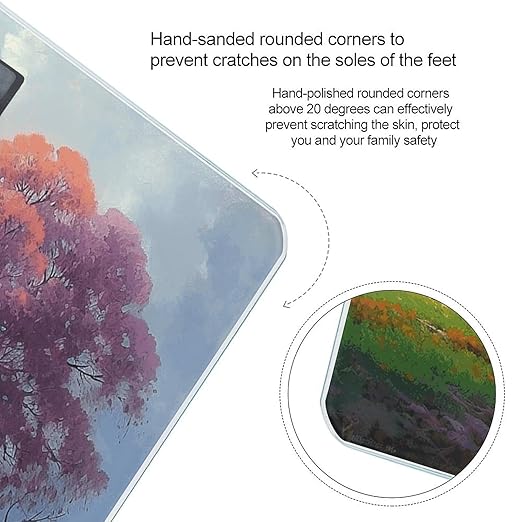 Season Landscape Digital Bathroom Scale for Body Weight Weighing Scale with Backlit LCD Display High Precision Measurements &amp Measures Weight Up to 180kg