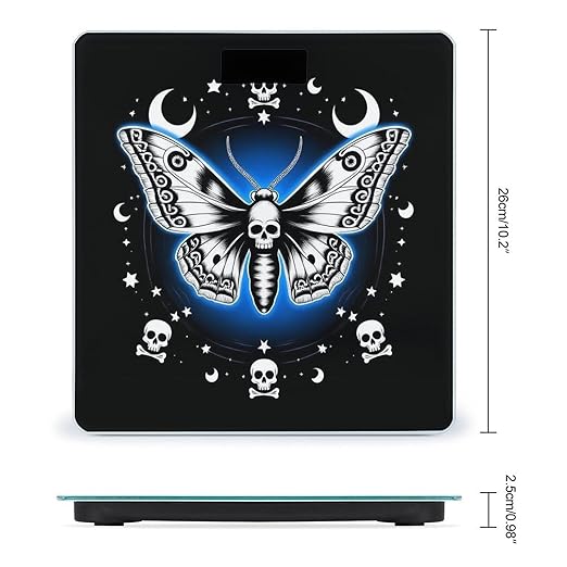 Digital Bathroom Weighing Scale Energy Saving Scale Smart Scale for Body Weight Goth Moth Dead Skull Moon