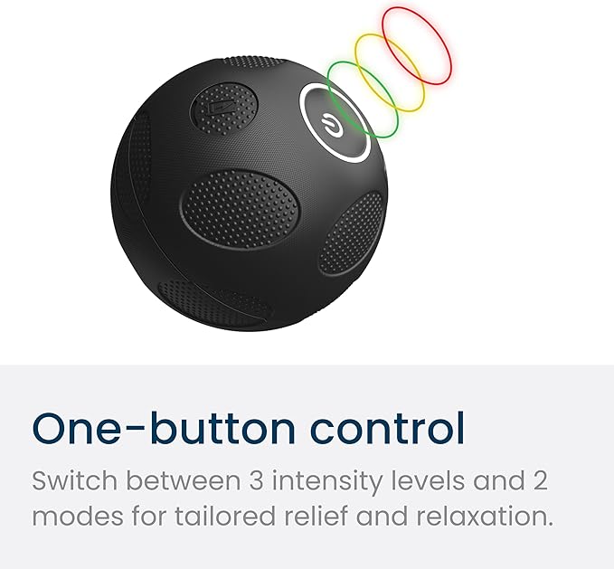 Nobol - MyoSphere Vibration Massage Ball for Deep Tissue Stimulation Muscle Tension Relief and Stress Reduction | Your Portable Deep Tissue Therapist | Space Black | 1.5lb