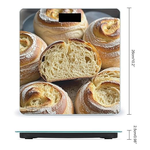 Painted Bread Scale for Body Weight Digital Bathroom Scale Toughened Glass High Precision Scales for Body Weight with Large LCD Backlight Display Weight Scales