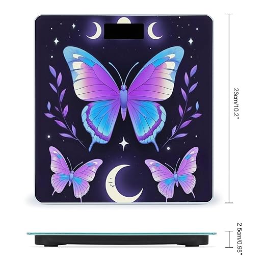 Men's Fashion Automatic Switch Digital Bathroom Weighing Scale Smart Scale Magic Moon Moth Mystical Goth Astrology Art