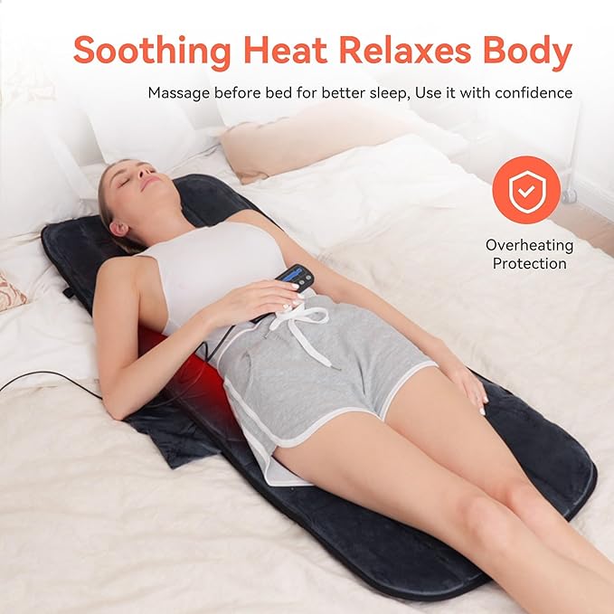 Massager Pad with Heat Gifts for Women Men Massage Mat Back Pain Relief Back Massager with Heat for Lumbar Leg Long 53
