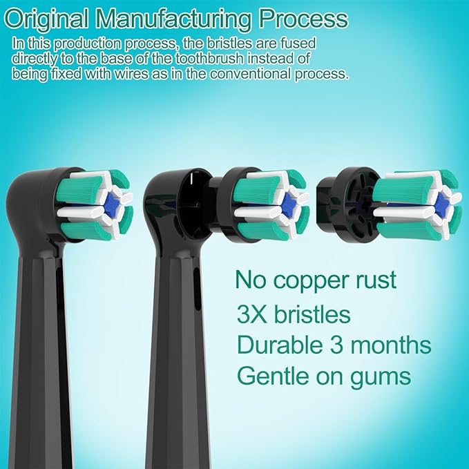 Replacement Heads Compatible with Oral B iO Electric Toothbrush Soft Toothbrush Heads Fit for Oral-B iO 2/3/4/5/6/7/8/9/10 Series with Covers Black 8pcs