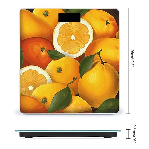 Oranges and Lemons Bathroom ScaleHighly Accurate Digital Weighing Machine for People Bright LED Display Weight Scale for The Aldult Home Use
