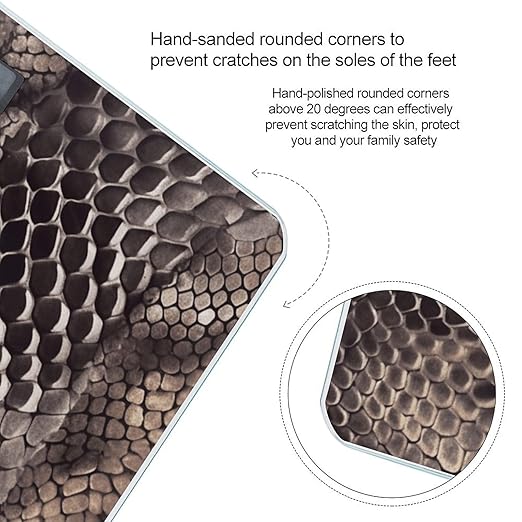 Classic Snake Skin Smart Scale for Body Weight Accurate Bathroom Scale with LED Display Digital Weight Scales Weighing Machine High Precision Scales for Bath Home