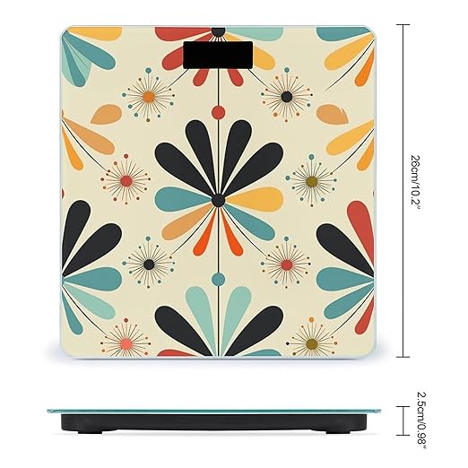 Retro Modern Scale for Body Weight High Precision Digital Weight Scales with LCD Display Anti-Slip Sturdy Slim Tempered Glass Bathroom Scale for Home Use