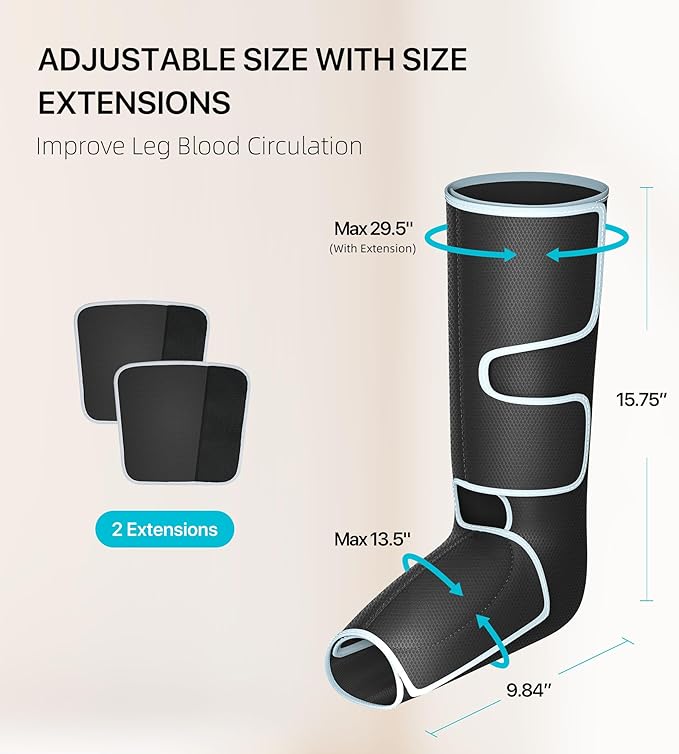 ALLJOY Leg Massager for Circulation and Pain Relief FSA Gifts for Dad Mom Mothers Day Fathers Day Leg Massager with Heat and Compression Helpful for Vericose Veins Fatigue Cramps Swelling Edema
