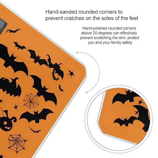 Halloween Witch Flying Scale for Body Weight Sturdy Tempered Glass Weighing Scales with LCD Display Accurate Digital Bathroom Scale Convenient Body Fat Smart Scales 400lb