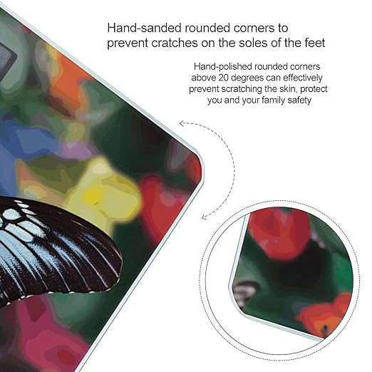 Colorful Butterfly Smart Scale for Body Weight Accurate Bathroom Scale with LED Display Digital Weight Scales Weighing Machine High Precision Scales for Bath Home