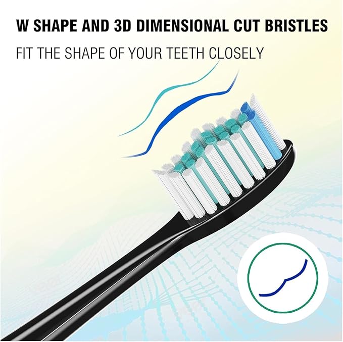16PCS Replacement Toothbrush Brush HeadsCompatible for Phili Sonic Care and Click-on Handles(16pcs White)