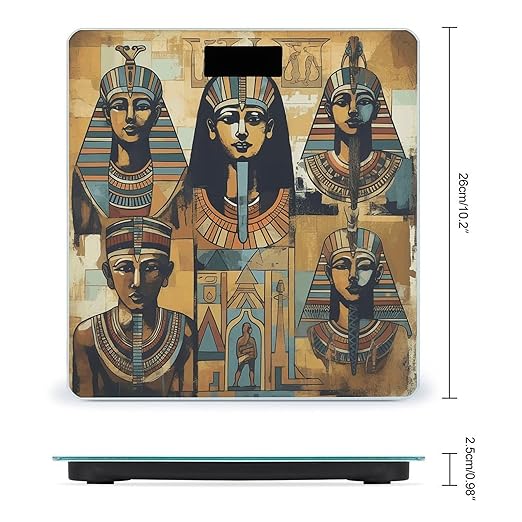 Ancient Egypt Tribe Series Scale for Body Weight Accurate Digital Bathroom Scale Toughened Glass High Precision Scales Smart Weight Scales with Large LCD Backlight Display Weighing Machine
