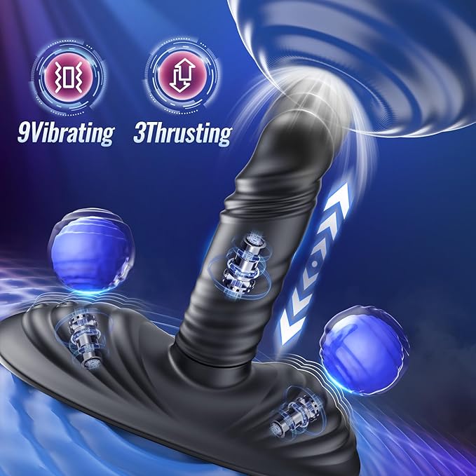 Dual Stimulation Adult for Women 10 Frequency Thrusting Stimulation Modes with Strong Suction Cup for Hands Free Play Automatic Electric Machine Tool for Women Pleasure DFG167