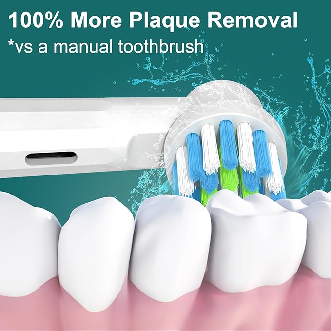 8 Pack Replacement Toothbrush Heads Compatible with Oral B Pro 1000 Electric Toothbrush Brush Heads Refill for Smart 1500 Cross/Floss/Sensitive/7000/5000 Black/White