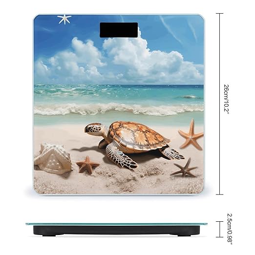 Sea Turtle Starfish Scale for Body Weight Smart Scales Digital Bathroom Scale High Precision Weighing Scales with Large Display Weighing Machine for People
