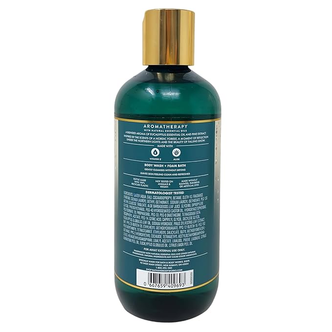 Bath &amp Body Works Aromatherapy Eucalyptus Pine - Moisturizin Body Wash - Body Cream - Body Wash + Foam Bath - Essential Oil Perfume Mist - Body Lotion with a Fresh Forest Bar Soap