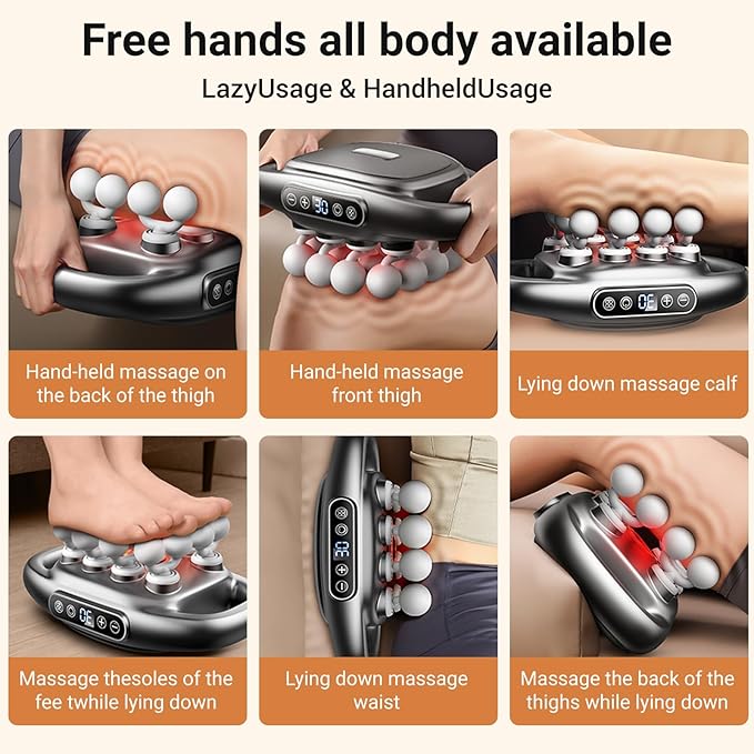 16-Head Massage Gun Set Massage Gun Deep Tissue Neck Massager with 16 Heads for Deep Tissue Back Shoulders Legs Pain Relief (Gray 16 Heads)