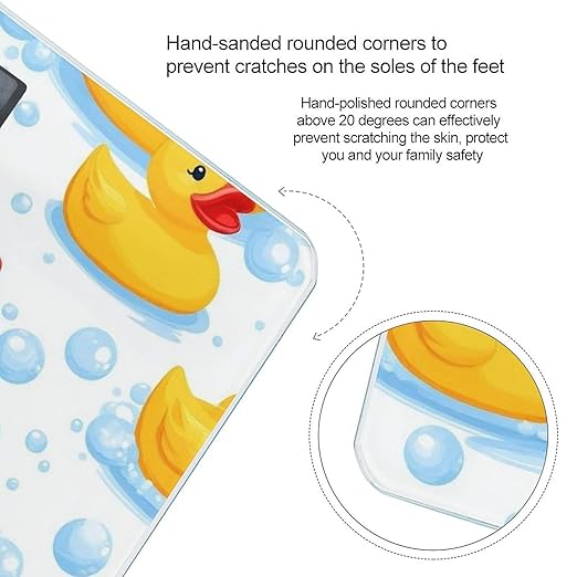 Smart Scale for Body Weight Automatic Switch Digital Bathroom Weighing Scale Cute Funny Cartoon Yellow Rubber Ducks Bubbles