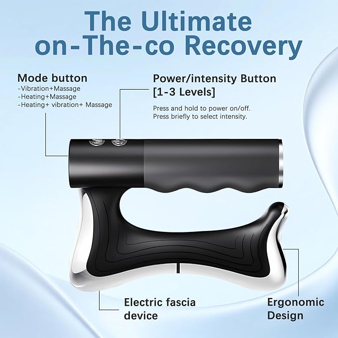 Heated Muscle Scraper Tool Electric Muscle Scraper Tool with Vibration Massage&amp Heat Portable Gua Sha Massager for Full Body Muscle Recovery Fascia Tool Massage Tools for Deep Tissue