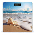 Beach with Shells Scale for Body Weight Sturdy Tempered Glass Weighing Scales with LCD Display Accurate Digital Bathroom Scale Convenient Body Fat Smart Scales 400lb