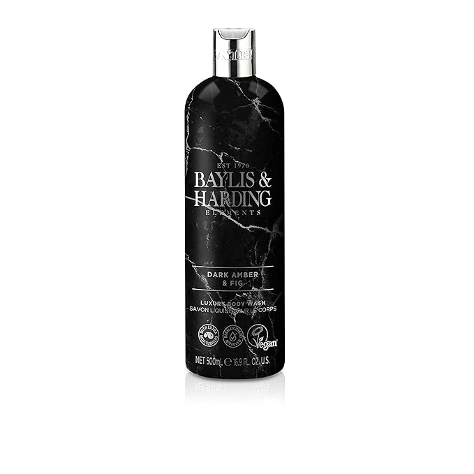 Baylis &amp Harding Liquid Body Wash Soap Elements Dark Amber &amp Fig 16.9oz/500ml (4-Pack)