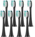 Replacement Brush Heads Compatible for HX3/HX6/HX9 Series Electric Toothbrush HX6064(8Pcs Black)