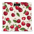 Red Cherry Pattern Bathroom Scale Large LCD Backlight Display Digital Scale Rounded Corners Body Scales Automatic Power On/Off Bathroom Scales for Home Bedrooms
