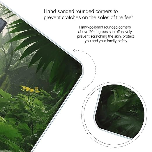 Tropical Rainforest Scale for Body Weight Highly Accurate Digital Bathroom Scale Sturdy Tempered Glass Weighing Scales with LCD Display Fashion Body Fat Smart Scales 400lb