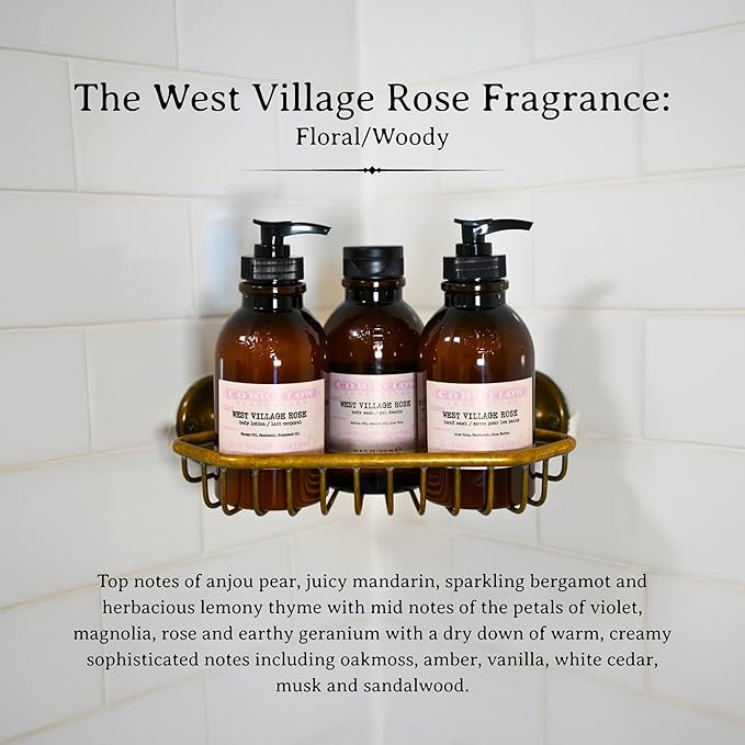 C.O. Bigelow West Village Rose Body Wash Iconic Collection Moisturizing Body Wash with Coconut Oil &amp Aloe Vera 10.5 Fl Oz