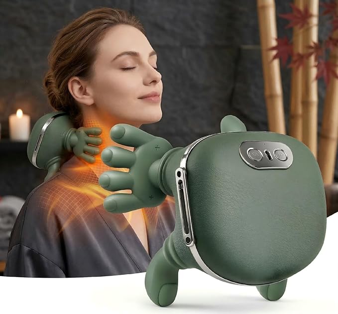 N7 Bionic Neck and Shoulder Massager Heated Real-Hand Massagers with Fingers for Back Muscle Pain Relief Portable &amp Lightweight Design