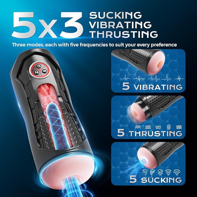 Male Masterburbatar Hands Free with 9 Thrusting Vibration Sucking Modes Automatic Male Mastusbafor Silicone Sleeve Hoodies Pocket Puzzy Tight Viboators Silent Electric Massager Machine PWO02