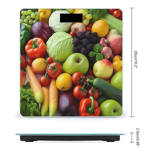 Fresh Fruits and Vegetables Scale for Body Weight Accurate Digital Bathroom Scale Toughened Glass High Precision Scales Smart Weight Scales with Large LCD Backlight Display Weighing Machine