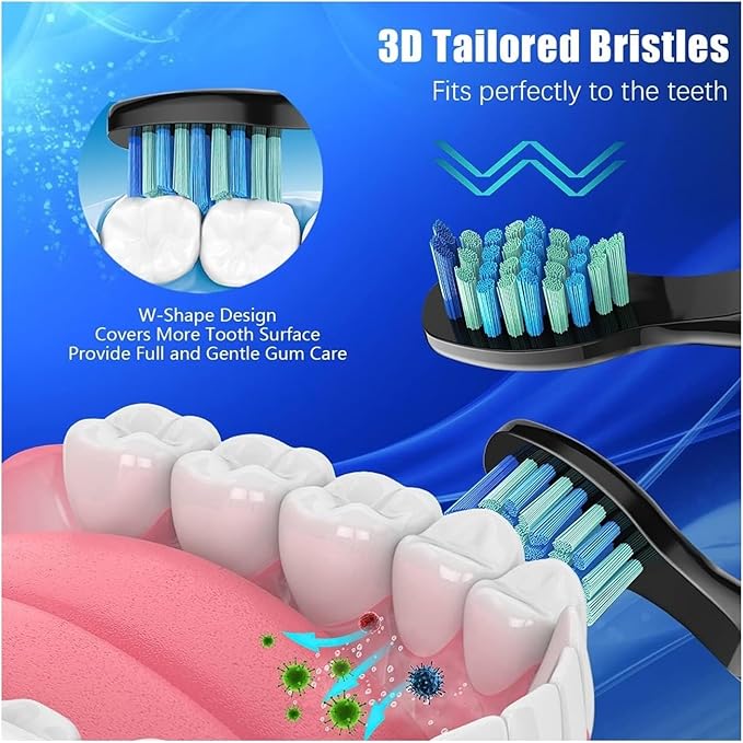 10Pcs Electric Toothbrush Replacement Heads Compatible with SG910/507/958/515/949/575/551(White-10pcs)