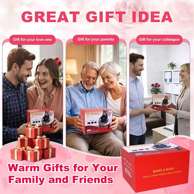 6-in-1 Cupping Set Remote Control Smart Electric Cupping Therapy Massager with Red Light and Heat Portable Suction Cupping Device for Pain Relief Perfect Festival Gifts for Husband&ampMen