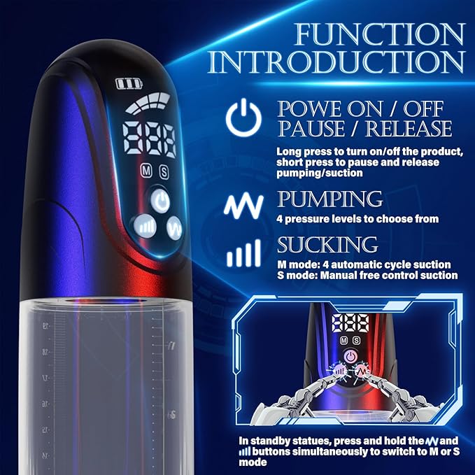 Penile Traction Device Condones 6X Suction &amp Pumping Training Device Bigger &amp Harder &amp Longer Y324* (Black2)