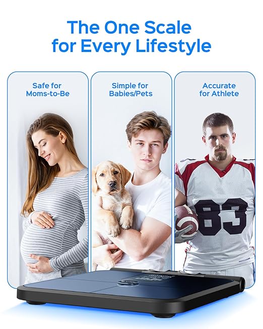 Body Health Pod Scale View 5 Metrics Without Phone 8-Electrode Smart Scale with BMI Body Fat Muscle Mass Offline Body Composition Analyzer FSA&ampHSA Eligible