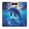 Cute Dolphins Bathroom Scale Large LCD Backlight Display Digital Scale Rounded Corners Body Scales Automatic Power On/Off Bathroom Scales for Home Bedrooms