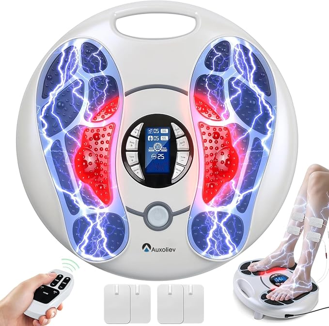 EMS Foot Massager for Neuropathy : FSA Eligible Electric Foot Massager for Circulation and Pain ReliefHsa Plantar Fasciitis25 Modes 99 Intensities4 TENS Unit Muscle Stimulator PadsGifts for Mom