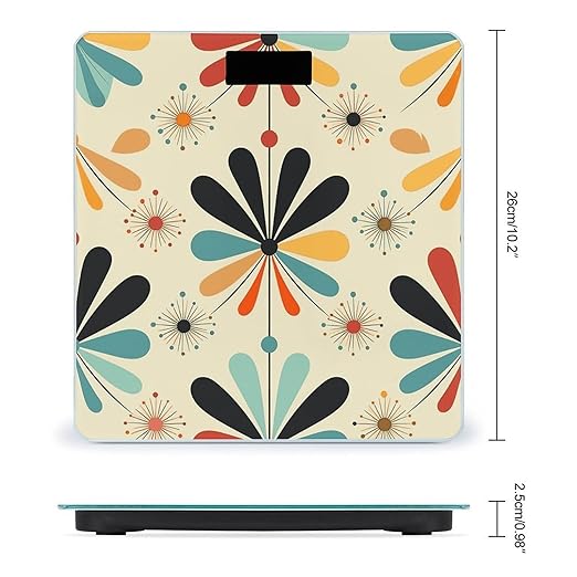 Retro Modern Weight Scale Large Bathroom Scales Digital Weight with Bright LED Display Non Slip Automatic Weighing Scale Fashion Weighing Machine for Body