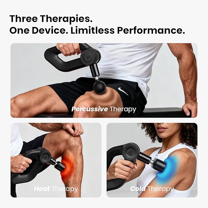 BOB AND BRAD D6 Pro Max+ Massage Gun with Heat and Cold Powerful Deep Tissue Percussion Massager with 16mm Amplitude FSA Eligible &amp HSA Approved Professional Muscle Massager Gun for Athletes